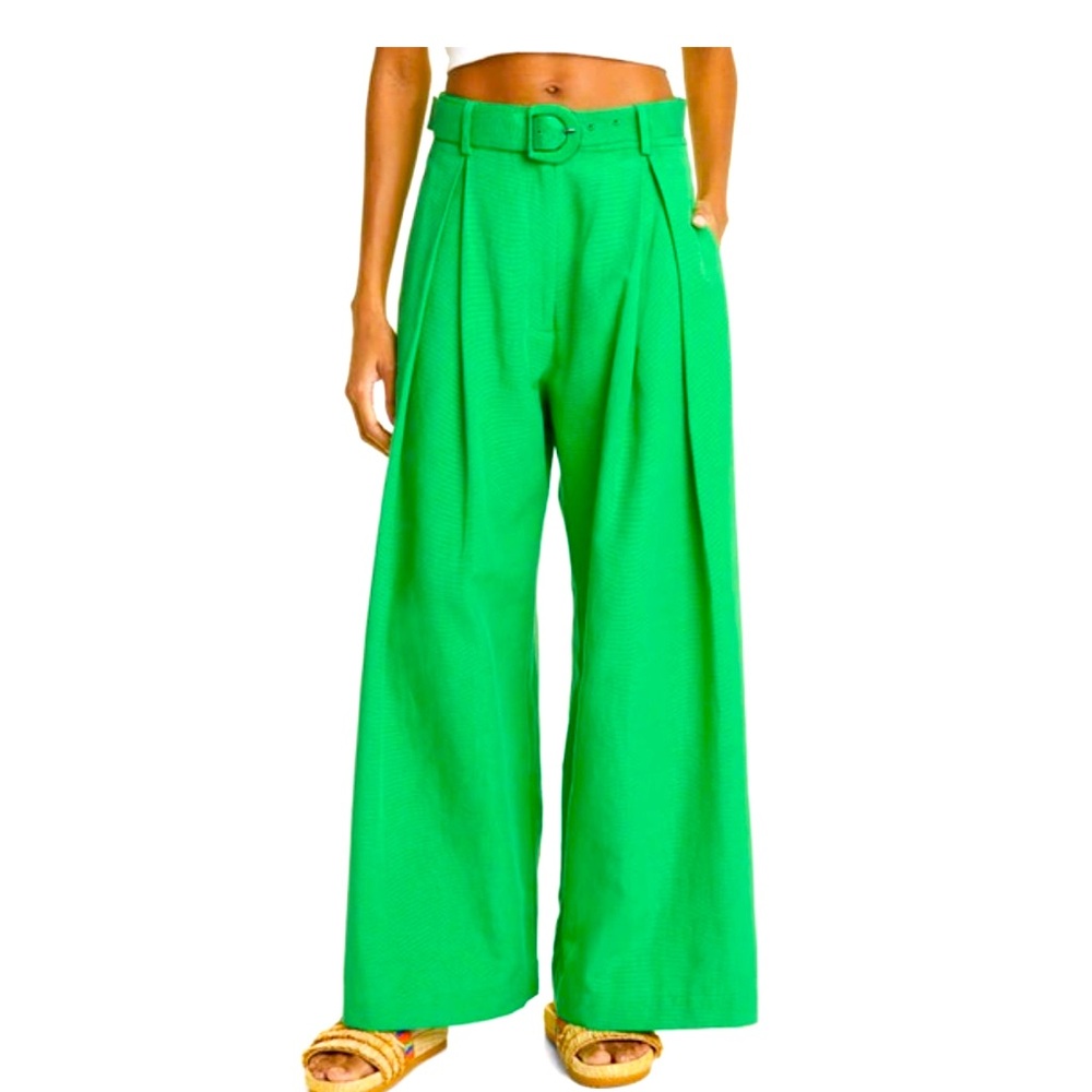 FARM Rio
Women's Green Belted  Wide-leg Pants NWT Size XS.